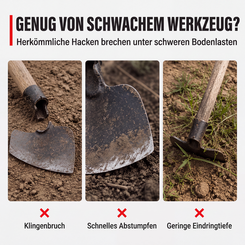 Robuster Stahl-Garten-Jätehackenkopf für Landwirtschaft und Gartenbau