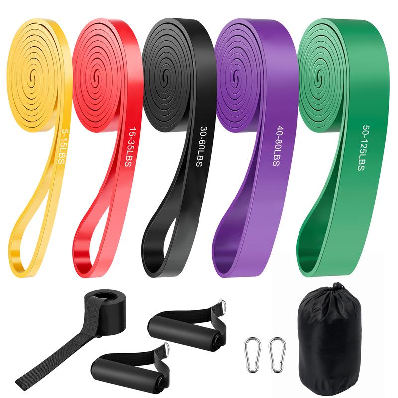 🏋️‍♂️ 50 % RABATT!💪🔥 5-teiliges Fitnessband-Set – 5 Stufen, Anker, Griffe – ideal für Kraft, Yoga & Pilates! 🧘