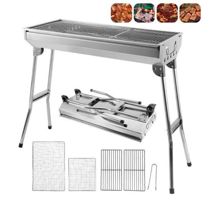 🔥 50% RABATT ! Klappbarer Outdoor-Grill aus Edelstahl – Perfekt für Camping, Garten & BBQ-Partys 🍖