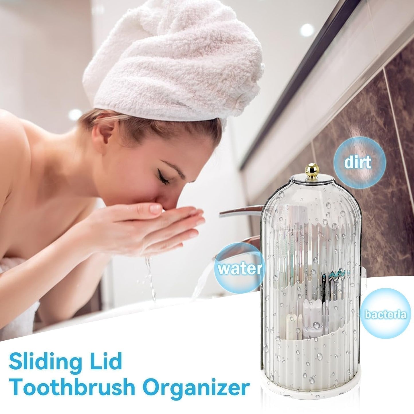🌸 Make-up-Pinsel-Organizer mit Schiebedeckel – Wandmontage, staubdicht, platzsparend – 50% Rabatt jetzt!