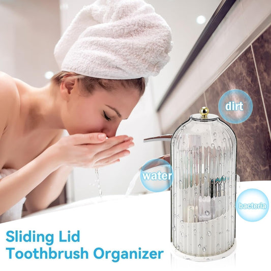 🌸 Make-up-Pinsel-Organizer mit Schiebedeckel – Wandmontage, staubdicht, platzsparend – 50% Rabatt jetzt!