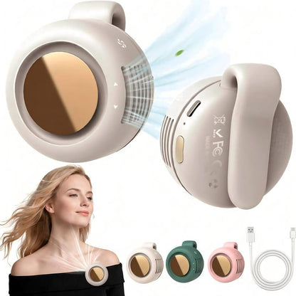 🌀 NUR FÜR KURZE ZEIT: 50% RABATT! ✨ Blattloser Nackenventilator – 360° Rotation, 1,5 Std. Ladezeit, 6 Std. Laufzeit, 3 Geschwindigkeiten ☀️