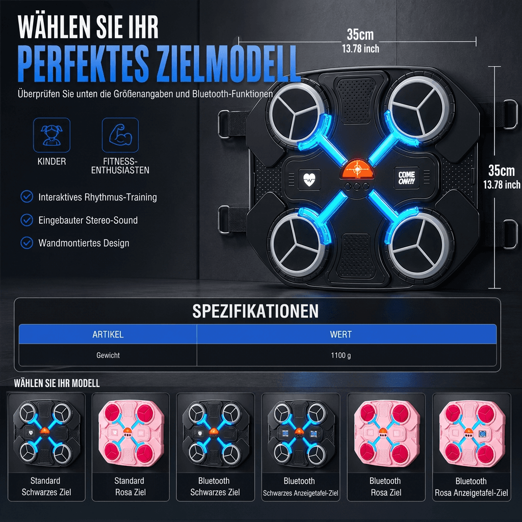 Elektronisches Musik-Boxziel für Kinder mit Rhythmus-Reaktionstraining für Heimfitness und Stressabbau
