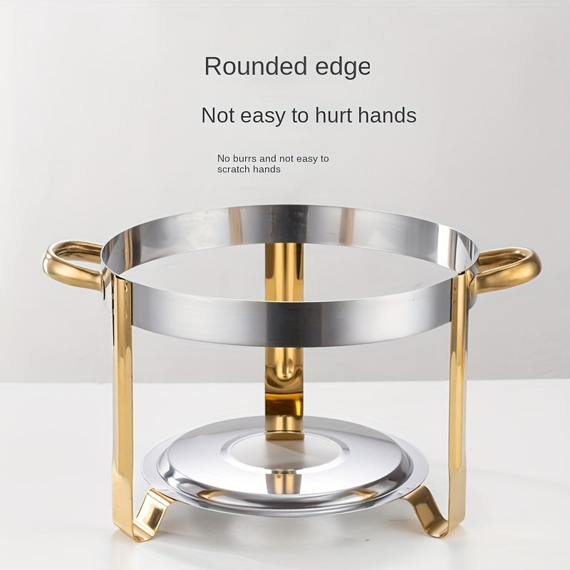 🔥Black-Friday-Mega-Angebot – 50 % Rabatt!🔥Edelstahl Warmhaltebuffet-Garnitur 5QT mit Brennstoffständer, Goldene Speisenwärmer für Feiern