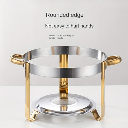 🔥Black-Friday-Mega-Angebot – 50 % Rabatt!🔥Edelstahl Warmhaltebuffet-Garnitur 5QT mit Brennstoffständer, Goldene Speisenwärmer für Feiern