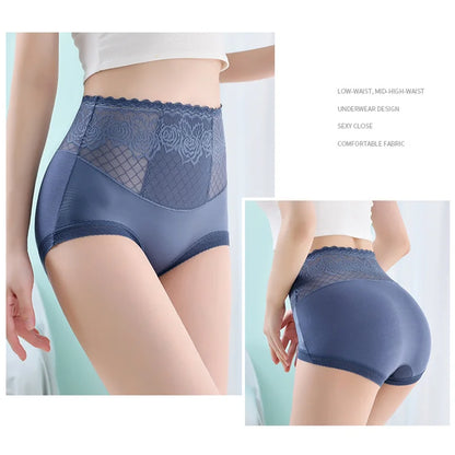 🎊Frühzeitiger Muttertagsverkauf- Kaufen Sie 2 und erhalten Sie 1 gratis🎊High-waist Spitzenhöschen mit Anti-Seitenleckage