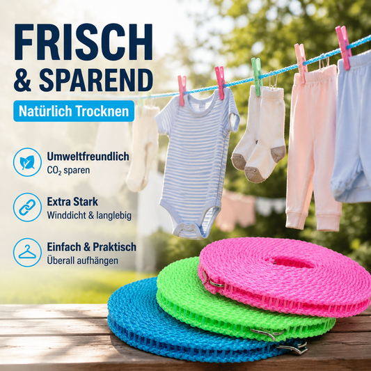 💦 50 % Rabatt! ☀️ Rutschfeste Wäscheleine – UV-beständig & langlebig ✨