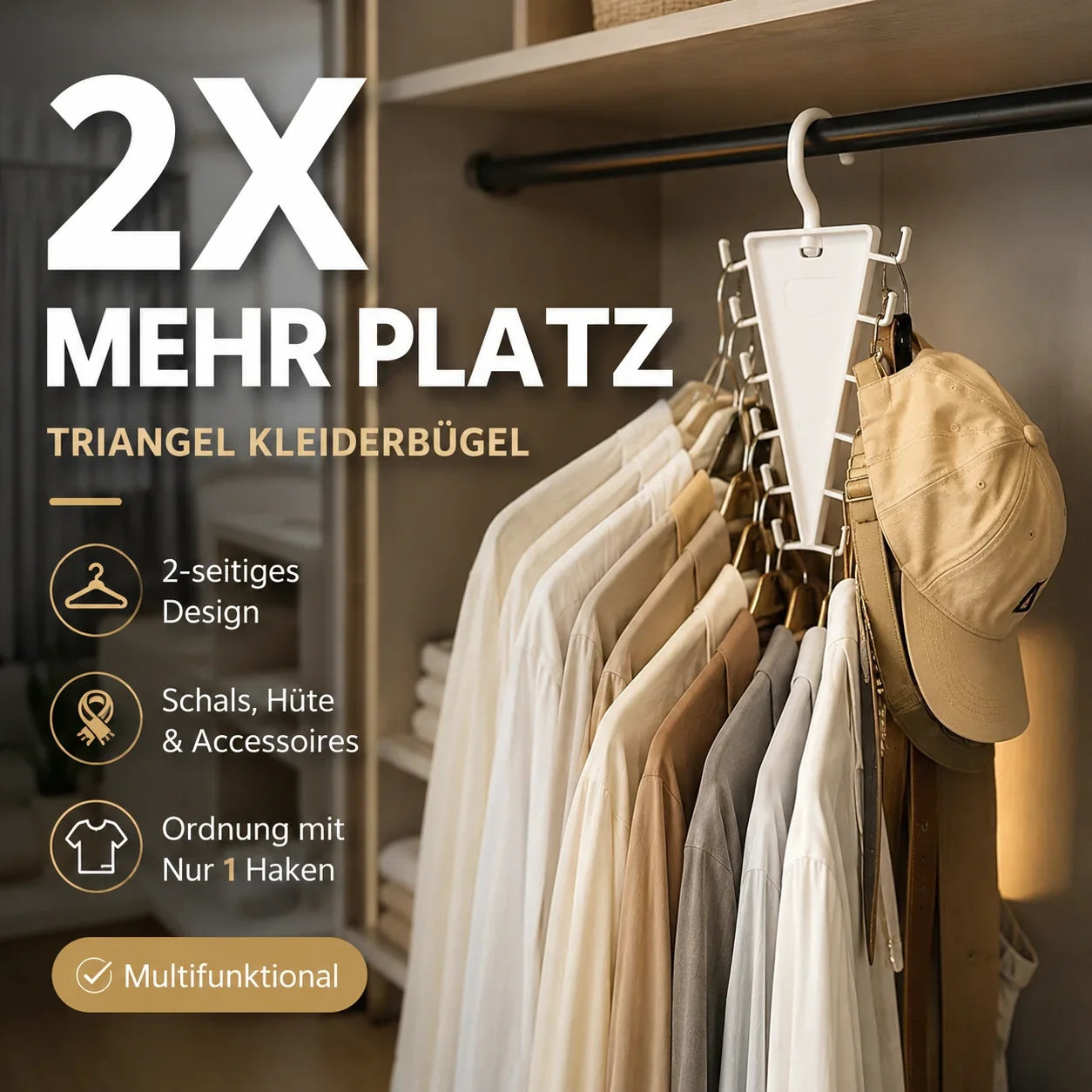 🪝Sonderangebot 50% RABATT!-50% RABATT! 👗Mehrfunktionaler dreieckiger Kleiderschrank-Organizer