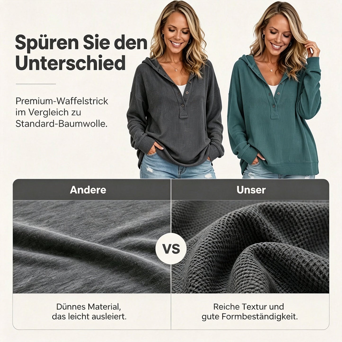 🛍️ 50 % Rabatt – Damen-Langarm-Hoodie – weicher Baumwollstoff, bequemer Schnitt & vielseitig für Alltag und Freizeit 🌿