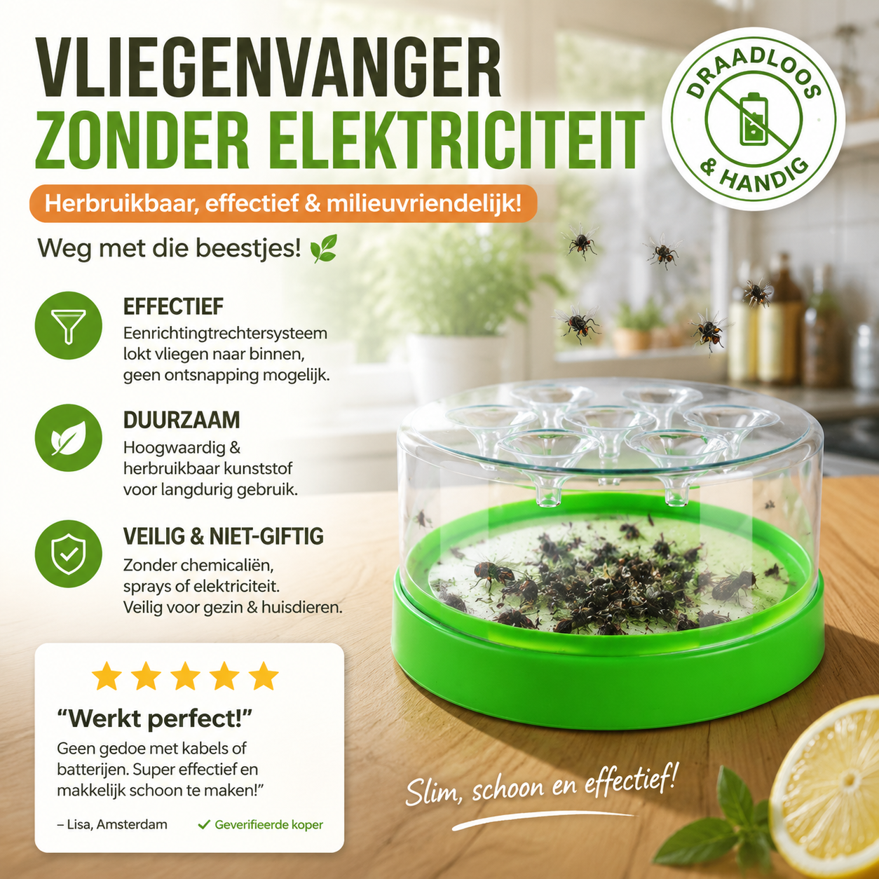 🔥 45 % sparen 🏡 Wiederverwendbare Fliegenfalle ohne Strom