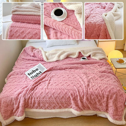 ❄️ Verdickte Imitat‑Kaschmir Wurfdecke — Super weiche warme Kuscheldecke für Sofa, Bett, Büro und Reisen ☁️🛋️