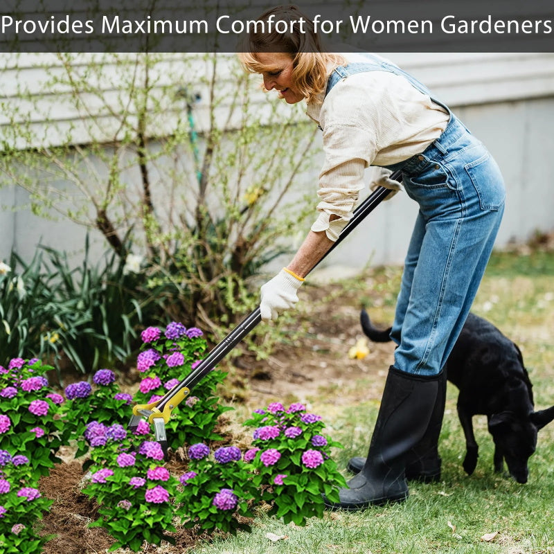 30-61 Zoll (ca. 76-155 cm) schwarze verstellbare Unkraut-Jätschlinge mit Bügelhacke