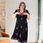 Plus Size V-Ausschnitt Fließendes Midikleid