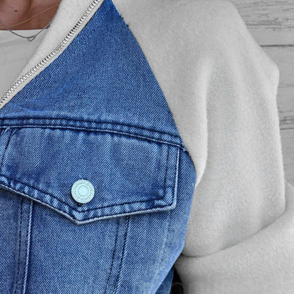 🍂Frühherbstaktion🍂Neue modische kreative Denim-Spleißjacke für Damen