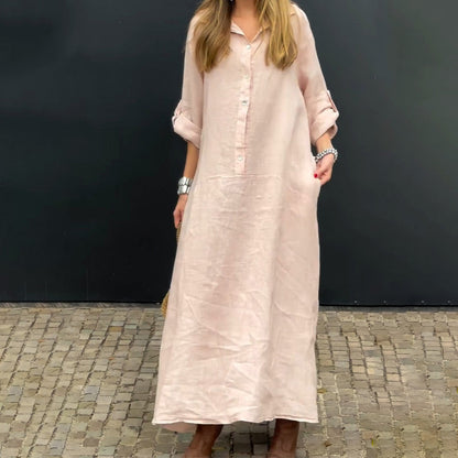 Sommerliches Maxikleid aus Baumwoll-Leinen-Gemisch