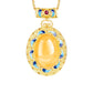 Women's Exquisite Faux Amber Yellow Pendant Necklace