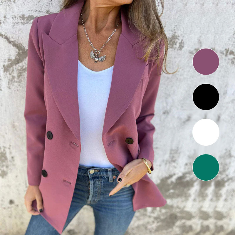 💥Frühherbst-Specials 64 % RABATT 💕Modischer einfarbiger Langarm-Blazer