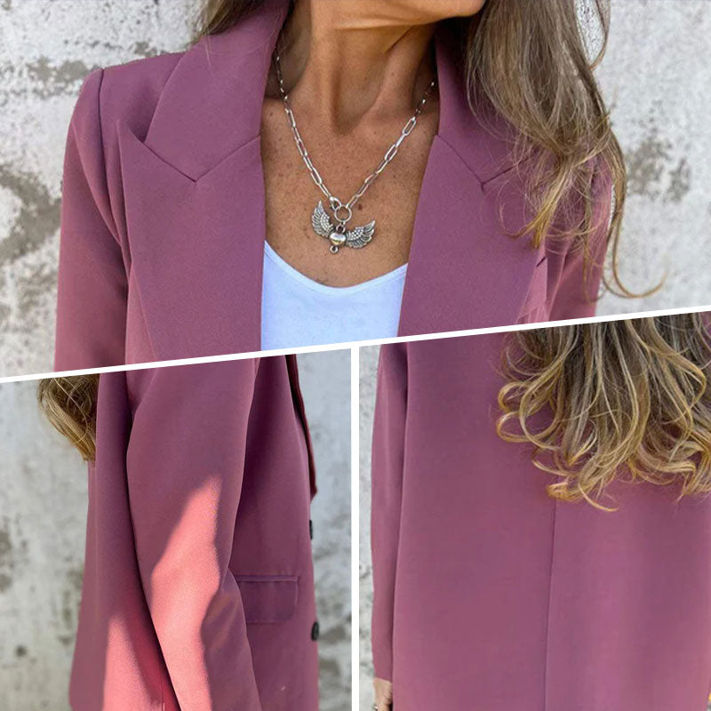 💥Frühherbst-Specials 64 % RABATT 💕Modischer einfarbiger Langarm-Blazer