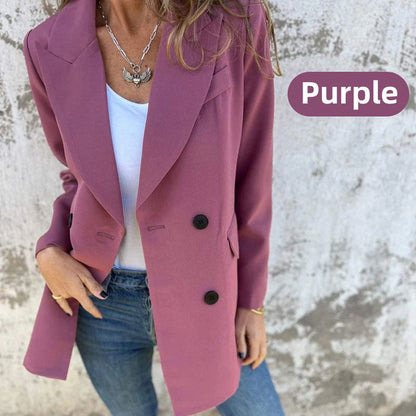 💥Frühherbst-Specials 64 % RABATT 💕Modischer einfarbiger Langarm-Blazer