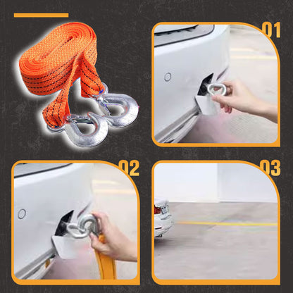 🔗 KAUFE 2, ERHALTE 1 GRATIS! 🚗 4m Abschleppseil mit Haken – 3t Tragkraft, Stabile Ösen & Für Pkw & Geländewagen ⚡