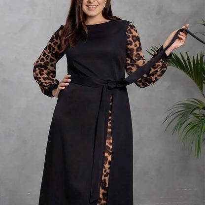 Zum Niedrigstpreis Verkaufen🍂Elegantes langärmeliges Damenkleid mit Print-Details