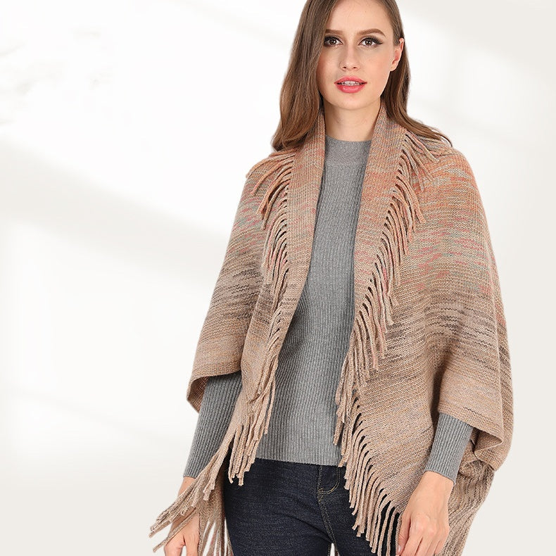 🍂Herbst-Specials🍂Eleganter gestrickter Schal mit Quasten für Damen