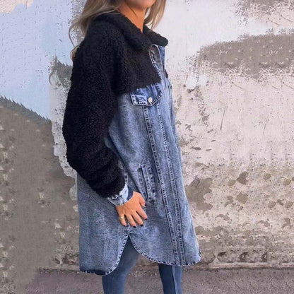 🍂 Herbst-Specials 🍂 Denim Long Shirt Jacke für Frauen