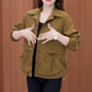 ❄️Winter Specials❄️ Frauen lässig Revers Knopf kurze Jacke