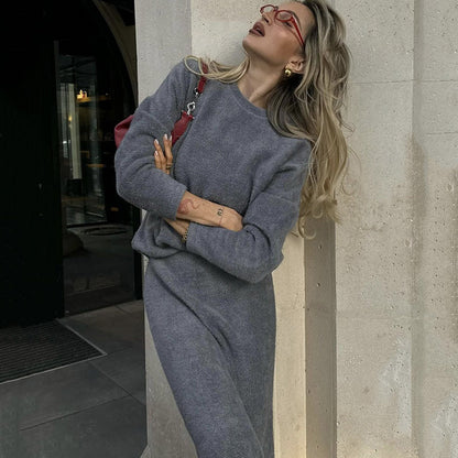 ❄️Winter-Specials❄️ Eleganter, kuscheliger Pullover und ausgestellter Rock für Frauen