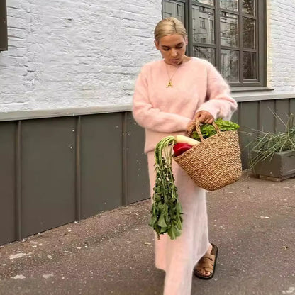 ❄️Winter-Specials❄️ Eleganter, kuscheliger Pullover und ausgestellter Rock für Frauen