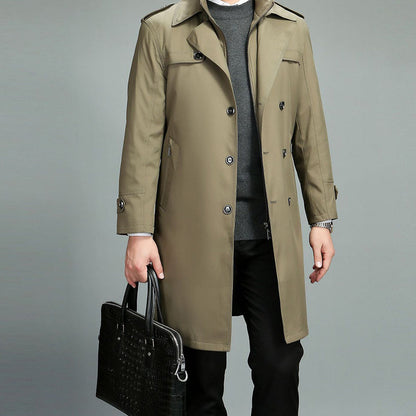❄️Winter-Specials❄️ Lässiger Herren Trenchcoat mit Revers und abnehmbarem Innenfutter