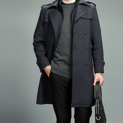 ❄️Winter-Specials❄️ Lässiger Herren Trenchcoat mit Revers und abnehmbarem Innenfutter