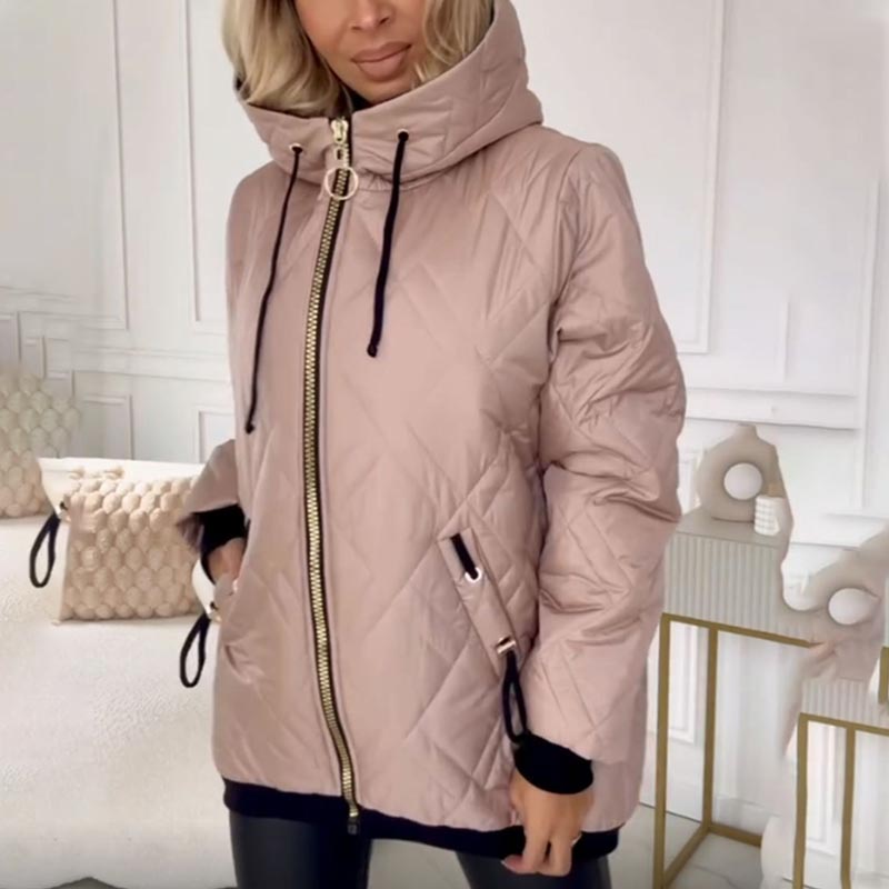 ❄️Winter Specials❄️ Modischer hüftlanger Parka-Mantel für Frauen mit hohem Halsausschnitt