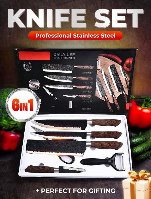 🔥50 % Rabatt✨Deutsches Profi-Kochmesserset – 6-teiliges Set
