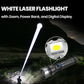 Weiße Laser-Taschenlampe mit Zoom, Powerbank und Digitalanzeige