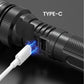 Weiße Laser-Taschenlampe mit Zoom, Powerbank und Digitalanzeige