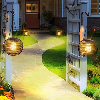 ✨Solar Hängelampe für Garten & Terrasse – Wetterfeste Metall-Laterne für Stimmungsvolle Außenbeleuchtung