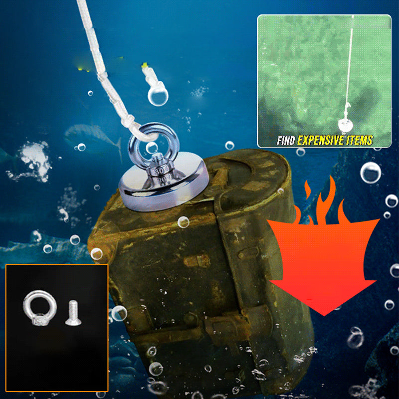 🌊 Tiefwasser-Bergungsmagnet – 30 kg Zugkraft, korrosionsbeständig & verschleißfest.