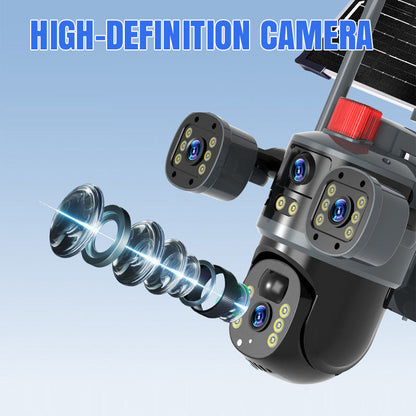 💥Neuer Verkaufsschlager🎥Solarbetriebene 360°-Kuppelkamera mit drei Objektiven✈️ Kostenloser Versand