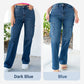 High Rise Cargo Wide-Leg Stretch-Jeans für Damen