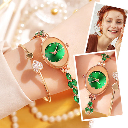 ✨2025 Neues Design🎀⌚Damenarmbanduhr mit farbigem Zirkonia