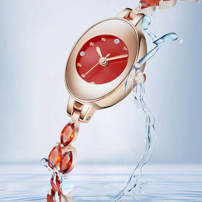 ✨2025 Neues Design🎀⌚Damenarmbanduhr mit farbigem Zirkonia
