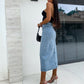 Stilvoller Bodycon-Rock aus Denim mit Knopfverschluss