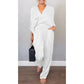 2-teiliges Wickel-Set aus Oberteil und Hose mit V-Ausschnitt für Damen💞💞