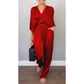 2-teiliges Wickel-Set aus Oberteil und Hose mit V-Ausschnitt für Damen💞💞