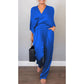 2-teiliges Wickel-Set aus Oberteil und Hose mit V-Ausschnitt für Damen💞💞