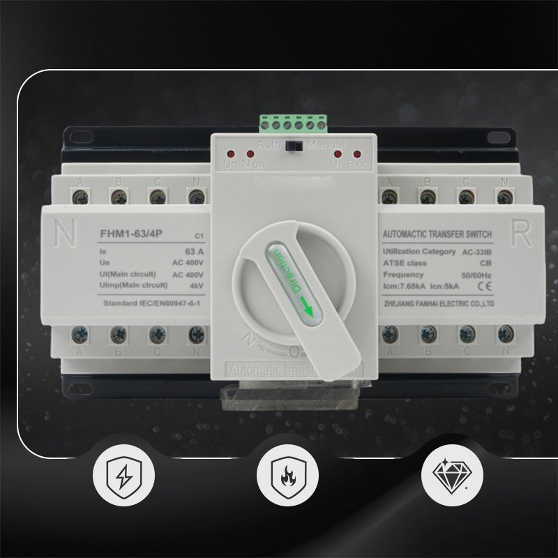 220V Dual Power Automatic Transfer Toggle Control Switch