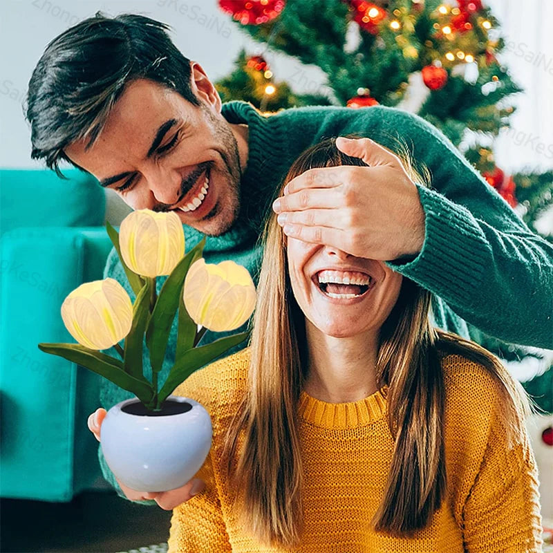 LED-Tulpen-Nachtlicht, Tischlampe 🌷✨ 2 kaufen, versandkostenfre