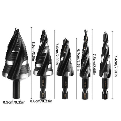 🧰5-tlg. HSS-Stufenbohrer-Set für Metall
