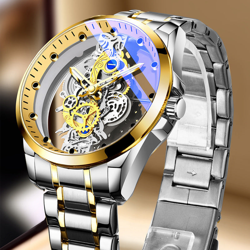⌚ FÜR KURZE ZEIT 50% RABATT! ⚡ Zweiseitige Skelettuhr – Nicht-mechanisches Tourbillon, leuchtstark, 30 m wasserdicht ✨